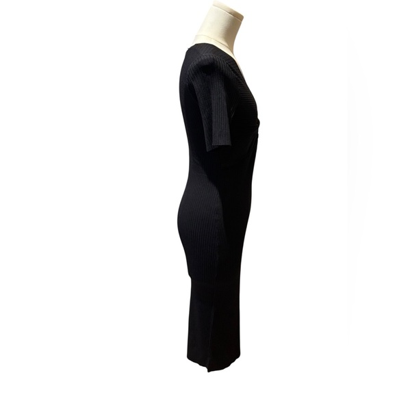 NWT - Universal Standard Twist Knit Ribbed Midi Dress in Black Size Small - Picture 4 of 8